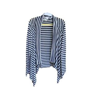 Kate Madisen Striped Lightweight Open Cardigan Long Sleeve Top Size Medium M